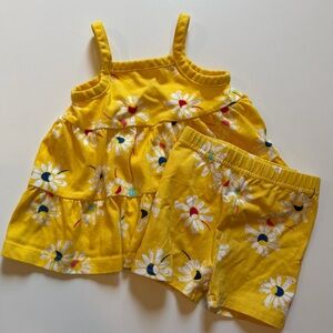 Hanna Andersson Yellow Floral Toddler Outfit